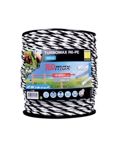 17180. Turbomax Black/White 6mm Polyrope - 200m