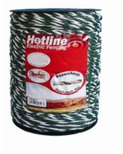 P51G-2.  6mm Premium Hotline White/Green Supercharge Polyrope (200m)