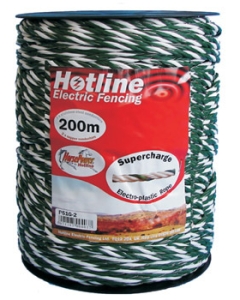 P51-4G. Value Plus Paddock Rope - Green & White - 400m by 6mm