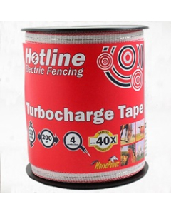 TC41-2.  10mm Hotline Turbocharge Premium White Polytape (200m)