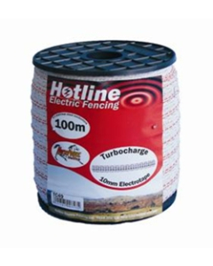 TC49-1.  10mm Hotline Turbocharge Premium White Polytape (100m)